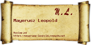 Mayerusz Leopold névjegykártya